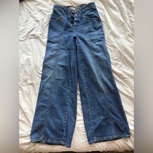 Pilcro Indigo High-Rise Wide Leg Jeans